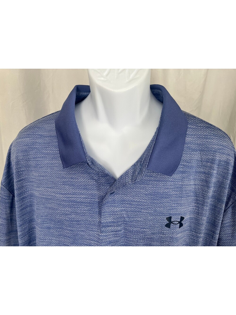 Under Armour Men's Blue Marled Short Sleeve The Performance Golf Polo Shirt 3XLT